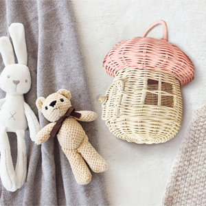 Kids carry <b>basket</b> top deal natural hand-<b>weave</b> rattan storage <b>baskets</b> cute handbags for girls - Product Image 4