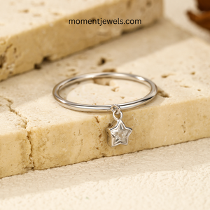 925 Sterling Silver Star Zircon Charm <b>Ring</b> Thin Band Pendant <b>Finger</b> <b>Ring</b> for Women Party Gift Jewelry - Product Image 4