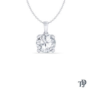 Colgante de oro de 10K con diamante solitario redondo de cuatro puntas (natural), piedras de corte brillante, elegante colgante colgante, mayorista, minorista, OEM - Product Image 3