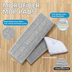 Kit Mop da Cucina e Bagno in Microfibra per Donne con Manico Lungo, Spazzola e Secchio con Strizzatore, Lavabile per Pareti/Pavimenti in Legno Duro - Product Image 2