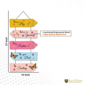 Arya - Decoración de Pared Moderna con Frases Motivacionales, Diseño Floral, Forma Rectangular, Material MDF - Product Image 5