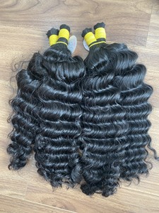 Venta al por mayor extensiones de cabello Remy camboyano a granel de un solo donante y doble dibujado rizado suelto estilo de onda profunda Paquete de materias primas - Product Image 3