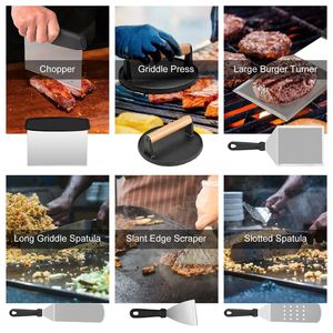 31pcs Camp <b>Chef</b> Flat <b>Top</b> Grill Accessories Kit Spatulas Griddle Press Basting Cover Spice Shakers for Outdoor Cooking - Product Image 3