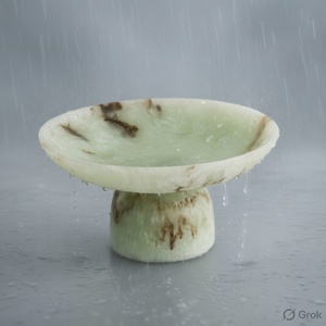 ชามขายส่งจากโรงงานสำหรับวางบนโต๊ะ ชามผลไม้ทรงหรูหราสีเขียวหยก ชามเรซิ่นทรงสูงสำหรับตกแต่งโต๊ะ ชามเสิร์ฟสลัด - Product Image 2