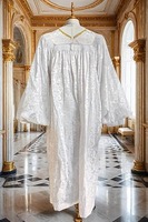Robe de Prêtre de Luxe pour le Clergé, Toge d'Église avec Broderie Croix en Velours, Matière Polyester Légère