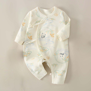 Conjunto de Mameluco de Bambú y Spandex para Bebé Recién Nacido, Manga Corta, Ecológico, Antibacterial, Suave, Agradable para la Piel, Cómodo - Product Image 1