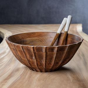 Traditional Style Wooden Serving Bowl Ideal For Salad Fruit <b>Pasta</b> Bread Serving Kitchen Restaurant And Hotels - Product Image 4
