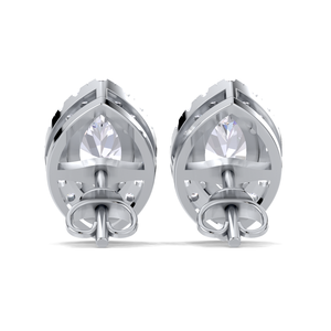 IGI Certified Lab Grown Diamond Marquise Cut Halo Stud <b>Earrings</b> 14K <b>Gold</b> Vintage Halo Diamond Studs - Product Image 3