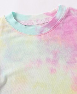 Girls Tie <b>Dye</b> Pajamas Set Long Sleeve Soft Cotton Sleepwear Spring Pattern Print Kids Loungewear - Product Image 5
