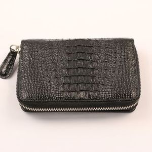 Carteras cortas de piel auténtica con cremallera para mujer de alta calidad de cocodrilo personalizadas al por mayor forro de piel hecho en Vietnam - Product Image 6