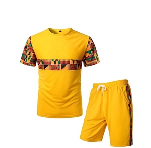 Conjuntos cortos de verano con estampado de última moda, recién llegados, traje informal de dos piezas para hombre - Product Image 1