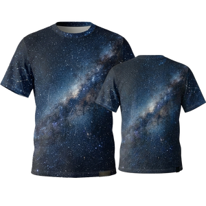 เสื้อยืดคอกลมแขนสั้นทรงปกติ พิมพ์ลายกาแล็กซี่แบบซับลิเมชั่น น้ำหนักเบา สวมใส่สบาย ผลิตจากโพลีเอสเตอร์ 210 กรัม สำหรับผู้ชาย - Product Image 4