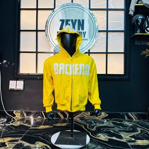 Sweat-shirts pour hommes à coupe ample, couleur personnalisée, style vintage, effet délavé à l'acide, avec fermeture éclair et lettres vieillies, prix de gros - Product Image 6