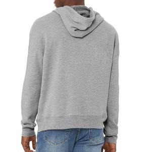 เสื้อฮู้ดดี้โอเวอร์ไซส์ปักโลโก้ตามสั่งสำหรับผู้ชาย ผ้าหนานุ่ม สีเทาเฮเธอร์ ทรงหลวม ไหล่ตก เสื้อพูลโอเวอร์ผ้าฟลีซ สไตล์สตรีทแวร์ - Product Image 3