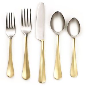 Best Customized Luxury <b>Mirror</b> Flatware Set Gold Handle <b>Small</b> Stainless Steel Silverware Tea Spoon Cutlery Weddings Coffee Knife - Product Image 1