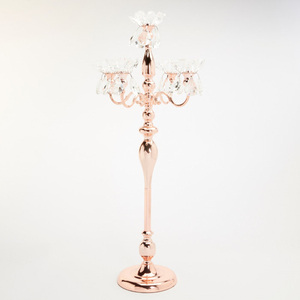 Gold 5 arm <b>candelabra</b> 2 feet aluminium candle holder decorative candle stand tabletop candle holder luxury wedding centerpiece - Product Image 3