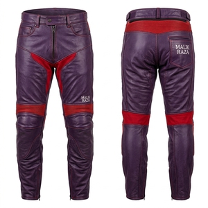 Handmade Genuine <b>Leather</b> Motorbike Racing <b>Trousers</b> <b>Men</b> Women Custom Sizing Sport Riding - Product Image 3