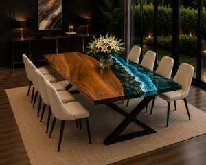 Eco Friendly Solid Wood <b>Epoxy</b> <b>Resin</b> River Coffee <b>Table</b> Handmade Live Edge Custom Modern Luxury Home Furniture - Product Image 4