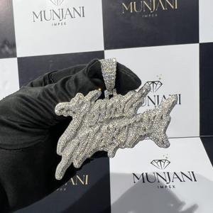 Colgantes de Lujo Chapados en Oro Rosa con Moissanita VVS, Certificados IGI, Estilo Hip Hop, Forma de Letra Personalizada, Microincrustaciones, Unisex - Product Image 2