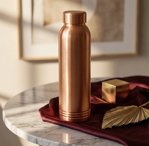 Bouteille d'eau en cuivre pur, motif décoratif artisanal, anti-fuite, réutilisable, gourde métallique pour usage quotidien - Product Image 4