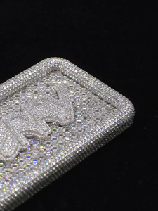 Colgante Jerry Letter de Moissanita, Plata 925 con Baño de Rodio, Corte Redondo, Unisex, Amuleto de Lujo - Product Image 5