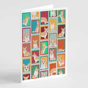 Lunatique A7 taille 5x7 cartes vierges paquet de 8 avec enveloppes mettant en vedette Fawn Cardigan Corgi Images de voeux - Product Image 1