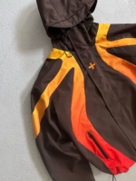 Veste coupe-vent à capuche de haute qualité, vêtement technique colorblock, manteau extérieur à panneaux dynamiques, veste de survêtement coupe ample
