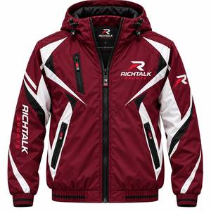 OEM Custom Service High Quality Eco-Friendly Breathable Quick Dry <b>Fleece</b> Polyester/Cotton Hooded Winter Bomber Jacket <b>Zipper</b> Men - Product Image 1