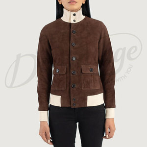 Women's <b>Jackets</b> Modern Style Suede <b>Leather</b> <b>Jacket</b> Lightweight Slim Fit Outerwear Women's Brown Suede <b>Leather</b> Coat Slim Fit - Product Image 4