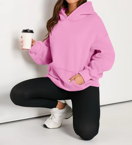 Ropa de invierno para mujer Sudaderas con capucha de gran tamaño Casual Loose Vintage Fleece Pullover Sudaderas Frente personalizado Alta calidad Hecho Pakistán - Product Image 5