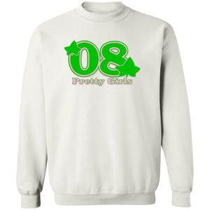 Sudadera Blanca 08 con Estampado Gráfico de Chicas Bonitas, Cuello Redondo, Manga Larga, Puños Acanalados, Informal, para Mujer, Top de Felpa, Moda Urbana - Product Image 1