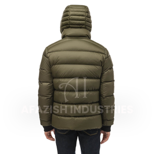 แจ๊กเก็ตขนเป็ดแขนยาวคอปกตั้งสีเบจแจ็กเก็ตขนเป็ดสำหรับฤดูหนาวของผู้ชายตามสั่งแบบ2022 - Product Image 2