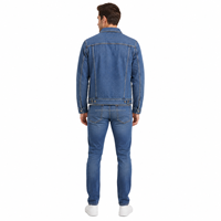 Veste en jean personnalisée pour homme, en coton délavé, style streetwear décontracté, vêtement d'extérieur type trucker, vente en gros, OEM, ODM, marque privée, en vrac
