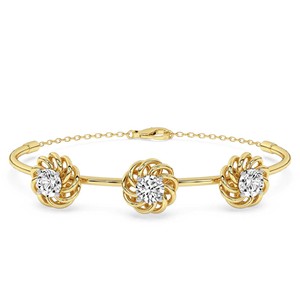 เครื่องประดับทองคำแท้ 18k รับรองโดย IGI ดีไซน์เกลียวเปิดปิดได้ ประดับเพชรทรงกลมสังเคราะห์ สำหรับผู้หญิงและเด็กผู้หญิง - Product Image 3