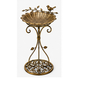 Adorno de Jardín de Metal Hecho a Mano con Forma de Flor y Pájaro, Decoración de Exterior Independiente con Acabado Cepillado y Forma Irregular - Product Image 5