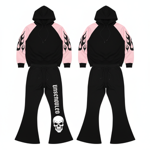 Sweat à capuche unisexe noir à blocs de couleur, manches longues, streetwear, design imprimé, logo frontal, fermeture à cordon, coupe classique, pour adultes - Product Image 2