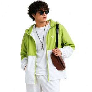 Wholesale High Quality Two Tone Nylon Windbreaker <b>Jackets</b> Custom logo Windbreaker Zip up Coat Popular Color Block <b>jacket</b> for <b>men</b> - Product Image 1