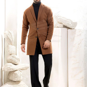 Manteau long en laine pour homme avec logo personnalisé, respirant, décontracté pour l'hiver, en vente en ligne - Product Image 6