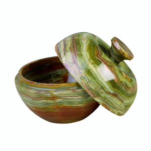 Apple Shape Green Onyx Candy <b>Jar</b> <b>Decorative</b> Premium Quality Unique Design Onyx And Marble <b>Jars</b> In Reasonable Price - Product Image 1