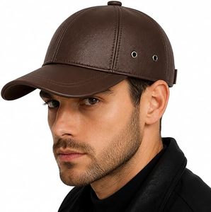 Casquette de baseball en cuir PU marron à 6 panneaux avec sangle réglable, style décontracté pour adultes, unisexe, à porter en toutes saisons - Product Image 3