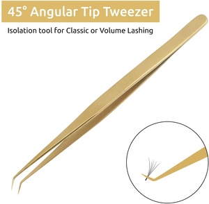 Custom Logo 90-Degree Volume <b>Eyelash</b> Tweezers Lash <b>Applicator</b> with Steel Fiber Tips Beauty Supplies for Lash Extension - Product Image 4