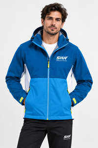 <b>Men</b>’s Blue Color Block Hooded Shell <b>Jacket</b> <b>Lightweight</b> Outdoor Windbreaker with Mesh Lining Zip Pockets and Adjustable Cuffs - Product Image 3