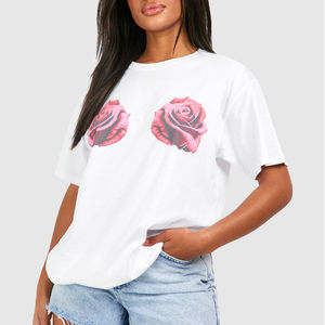 Camiseta de Algodón Casual para Mujer, Corte Regular, Tela Suave y Transpirable, Uso Diario, Alta Calidad, Personalizable, Venta al Por Mayor - Product Image 3
