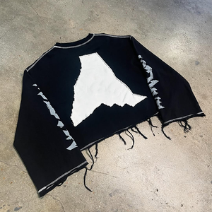 เสื้อยืดเอวลอยทรงโอเวอร์ไซส์สำหรับผู้ชายเสื้อยืดธรรมดาโลโก้แบบเรียบๆเปิดไหล่ตกผ้าฝ้าย100% - Product Image 1