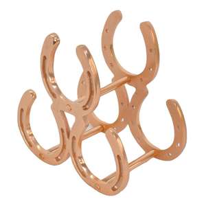 Soporte de Latón Antiguo para 3 Botellas, Exhibidor de Vino para Mesa o Encimera, Estilo Herradura, Decoración para el Hogar - Product Image 3