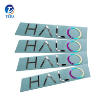 Autocollant de transfert UV 3d OEM Logo en métal pour four à micro-ondes Produits pour engins de pêche Lettres gaufrées 3D Autocollant en nickel électroforme