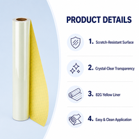 Film de lamination à froid mat en rouleau avec doublure jaune, anti-reflet, imperméable, protection d'impression pour affiches et bannières (vente en gros)