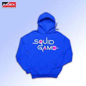 Sweat à capuche noir pour homme avec imprimé géométrique rouge, poche avant, coupe classique, vêtement décontracté pour l'automne - Product Image 6