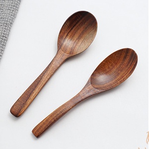 Cucharas de postre de madera reutilizables, lindas cucharas para servir pasteles, cucharas de té naturales, utensilios de cocina ecológicos - Product Image 5