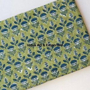 Tela de Algodón Cambray Estampada a Bloques 60x60, Tela de Algodón con Estampado Tradicional Jaipuri - Product Image 3